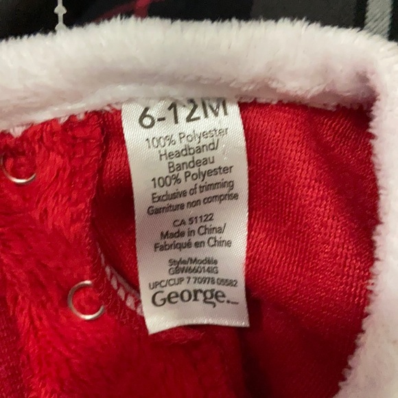 George Santa Dress with Tulle Skirt and Fuzzy Headband - Picture 8 of 8